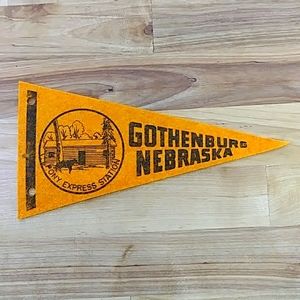 Vintage Gothenburg Nebraska Pony Express Station Pennant